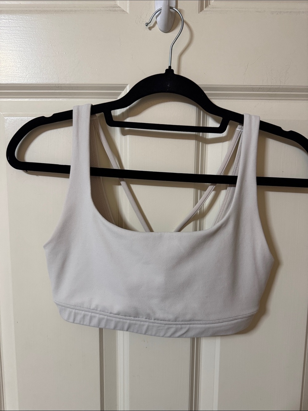 Athleta White Scoop Sports Bralette with Double-Strap Back